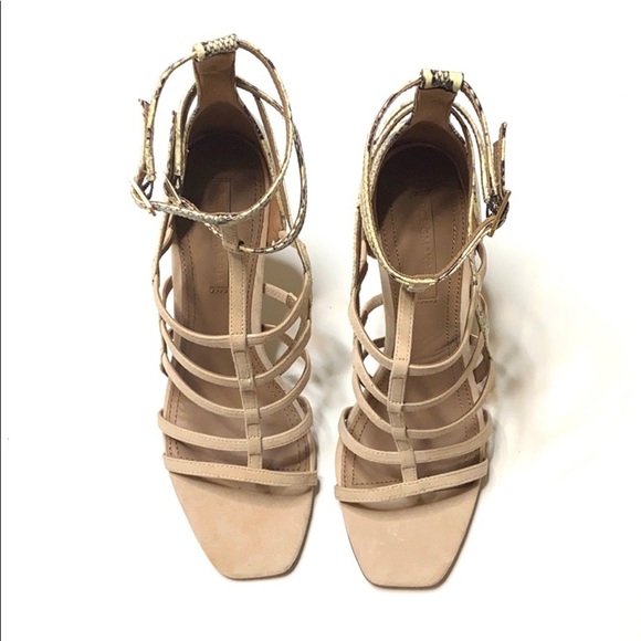 BCBGMAXAZRIA Ilsa Snake Embossed Caged Sandals Size 8.5 - Picture 5 of 8